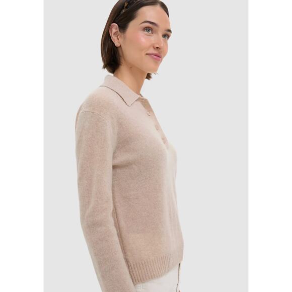 Tuckernuck Sandstone Cashmere Cassidy Polo Sweater size XXL - Picture 2 of 6